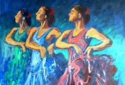 Dança Flamenga<br>acrílico sobre tela - 100 x 80 cm - 2013